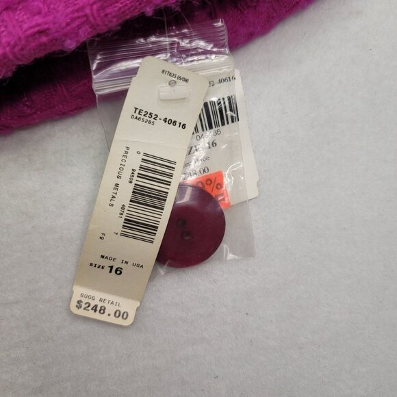 Pendleton Textured Wool Mohair Blend Jacket Button Front Pink Size 16 USA New - Picture 4 of 11